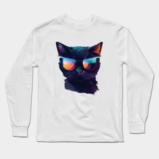 Cool Cat with glases Long Sleeve T-Shirt